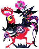 Paper-cut Chinese zodiac – rooster