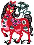 Paper-cut Chinese zodiac – horse