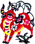 Paper-cut Chinese zodiac – ox